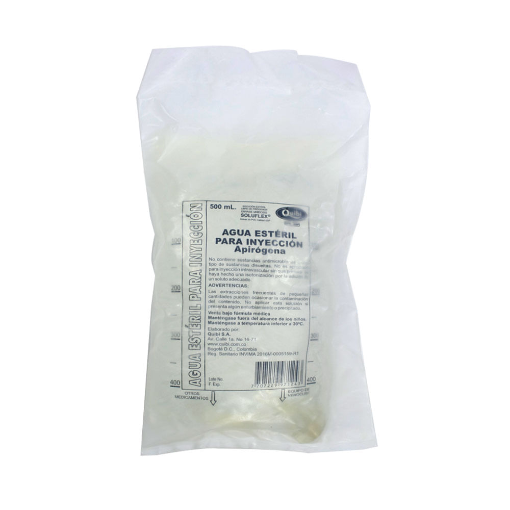 Agua Destilada Quibi Bolsa 500 Ml Farmacia Pasteur Pasteur