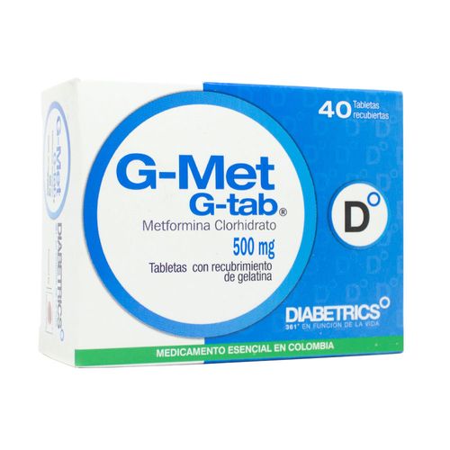 Metformina 500 mg 40 tabletas precio