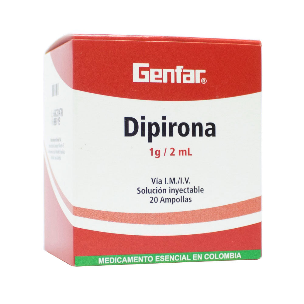 DIPIRONA GENFAR AMPOLLA 1 G Farmacia Pasteur Pasteur