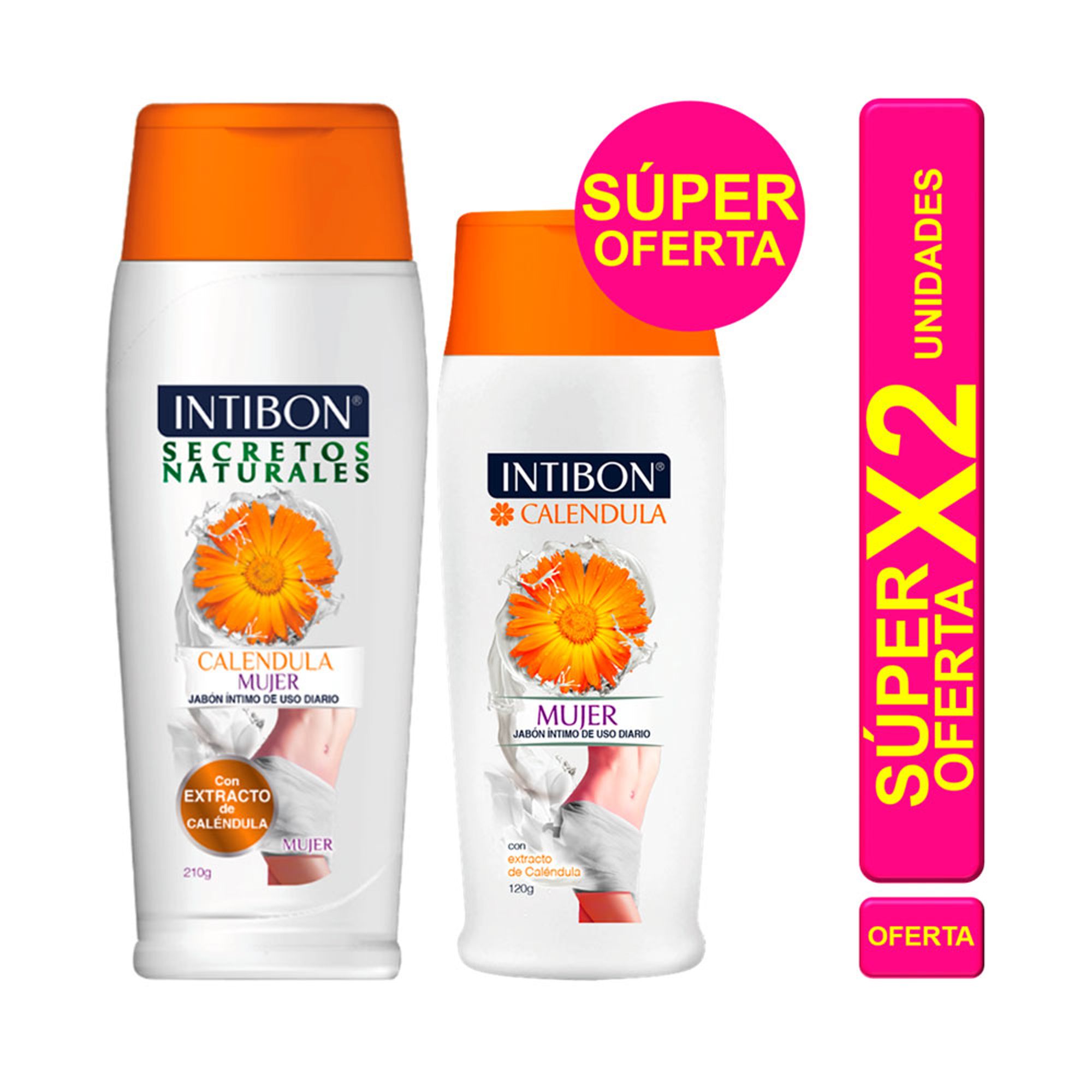 JABON INTIMO INTIBON CALENDULA FRASCO 210G +120G - Farmacia Pasteur -  Pasteur